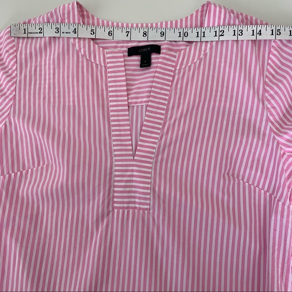 J Crew Striped Bell Sleeve Popover Top Sz 2 - Picture 7 of 11